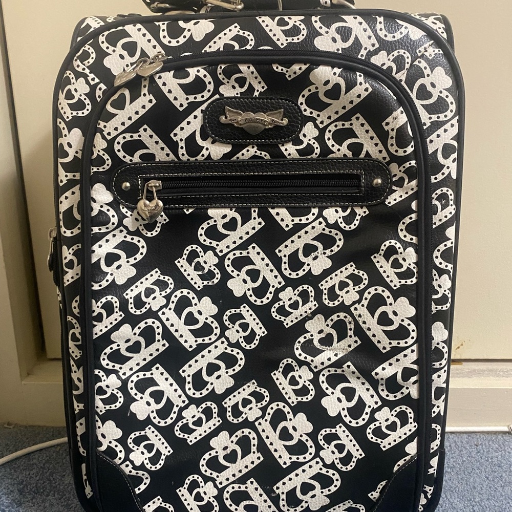 kathy van zeeland suitcase in black and white